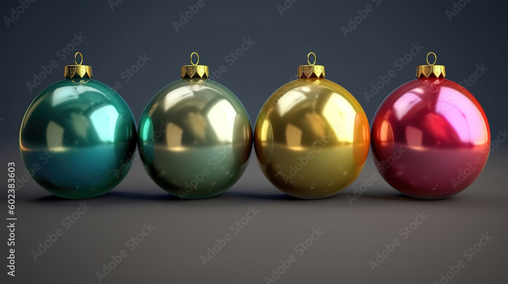 Realistic christmas balls set. Generative ai Realistic christmas balls set. Generative ai