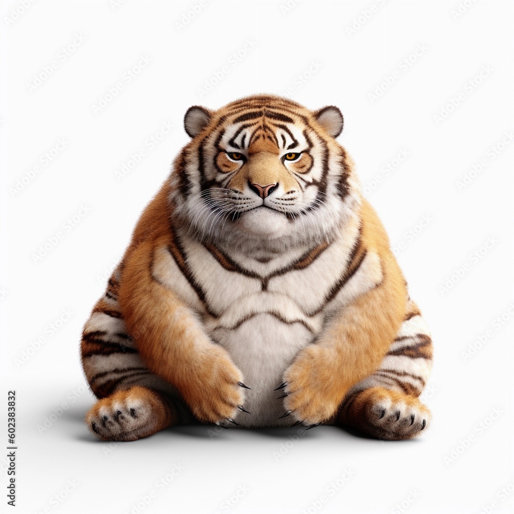 Fototapeta premium A fat chubby cute Tiger