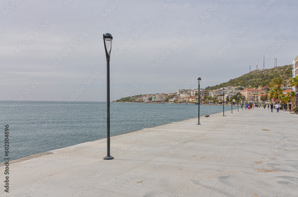 esplanade along Cesme Harbor (Izmir province, Turkiye) 