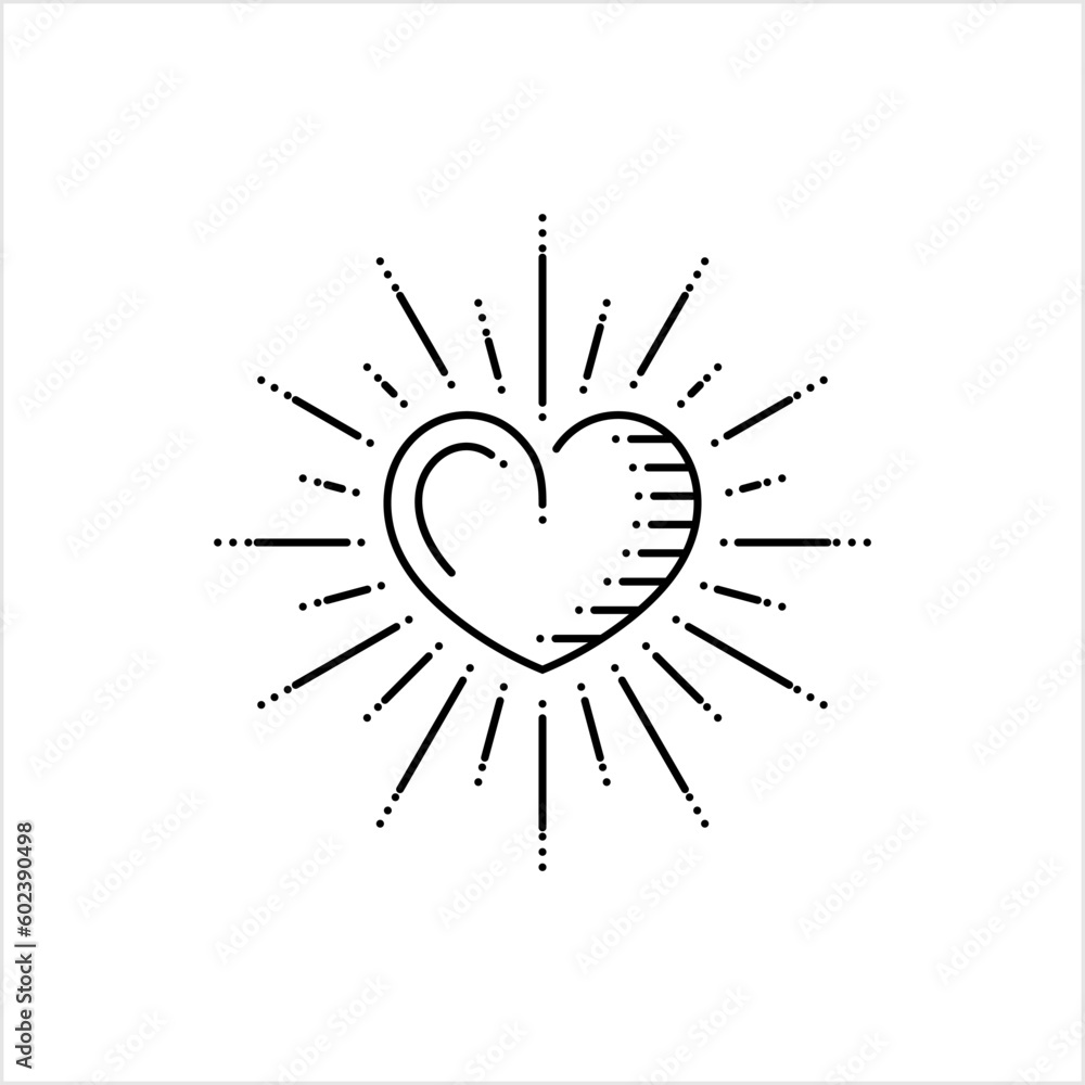 Heart Monoline Style Icon, Love Emotion Sign, Valentine Day Heart Monoline Style Icon, Love Emotion Sign, Valentine Day