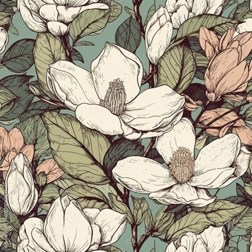 magnolia leafy vector design