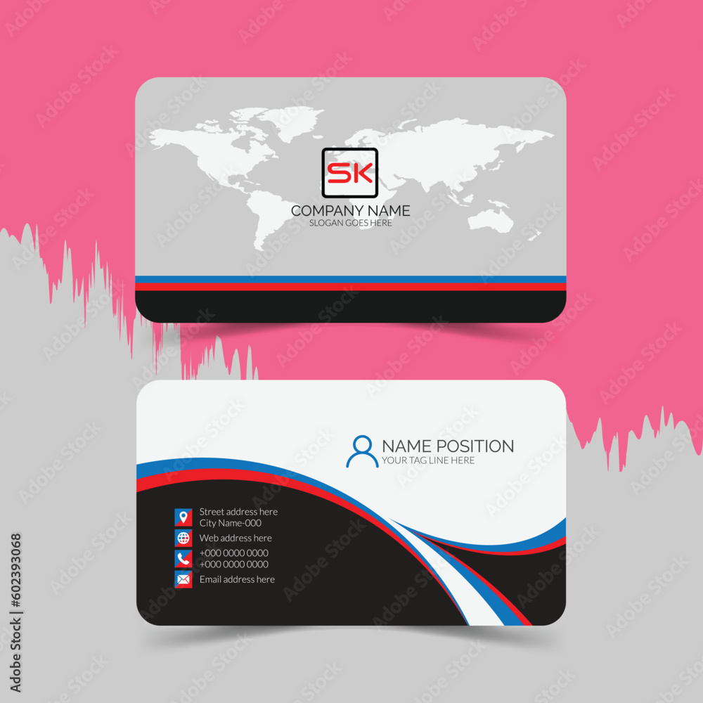 Clean style modern business card template