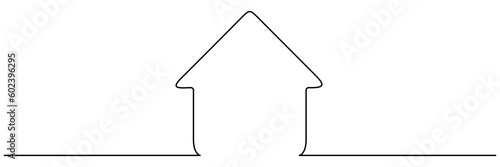 House continuous line drawn. Home line art symbol. Vector illustration isolated on white.