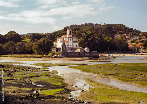 Iglesia de Nuestra Señora de los Dolores de Barro en Niembro, Asturias. photo