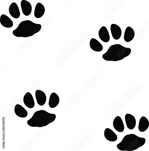 paw print , footprint of dog, vector file , resizable , isolated on white background