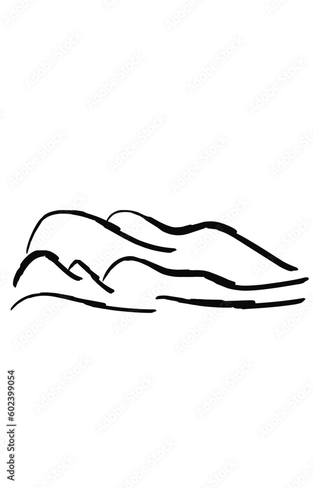 abstract black line mountain view abstract black line mountain view