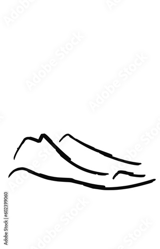 abstract black line mountain view