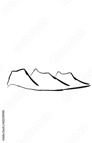 abstract black line mountain view