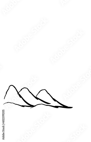 abstract black line mountain view