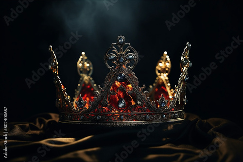 low key golden Queen or King Crown. AI Generative