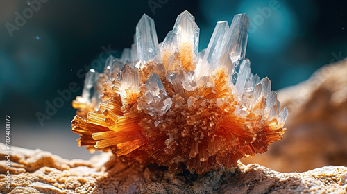 Raw Aragonite crystal. Generative AI photo