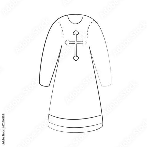 Baptismal Gown Vector Illustration in Doodle Style