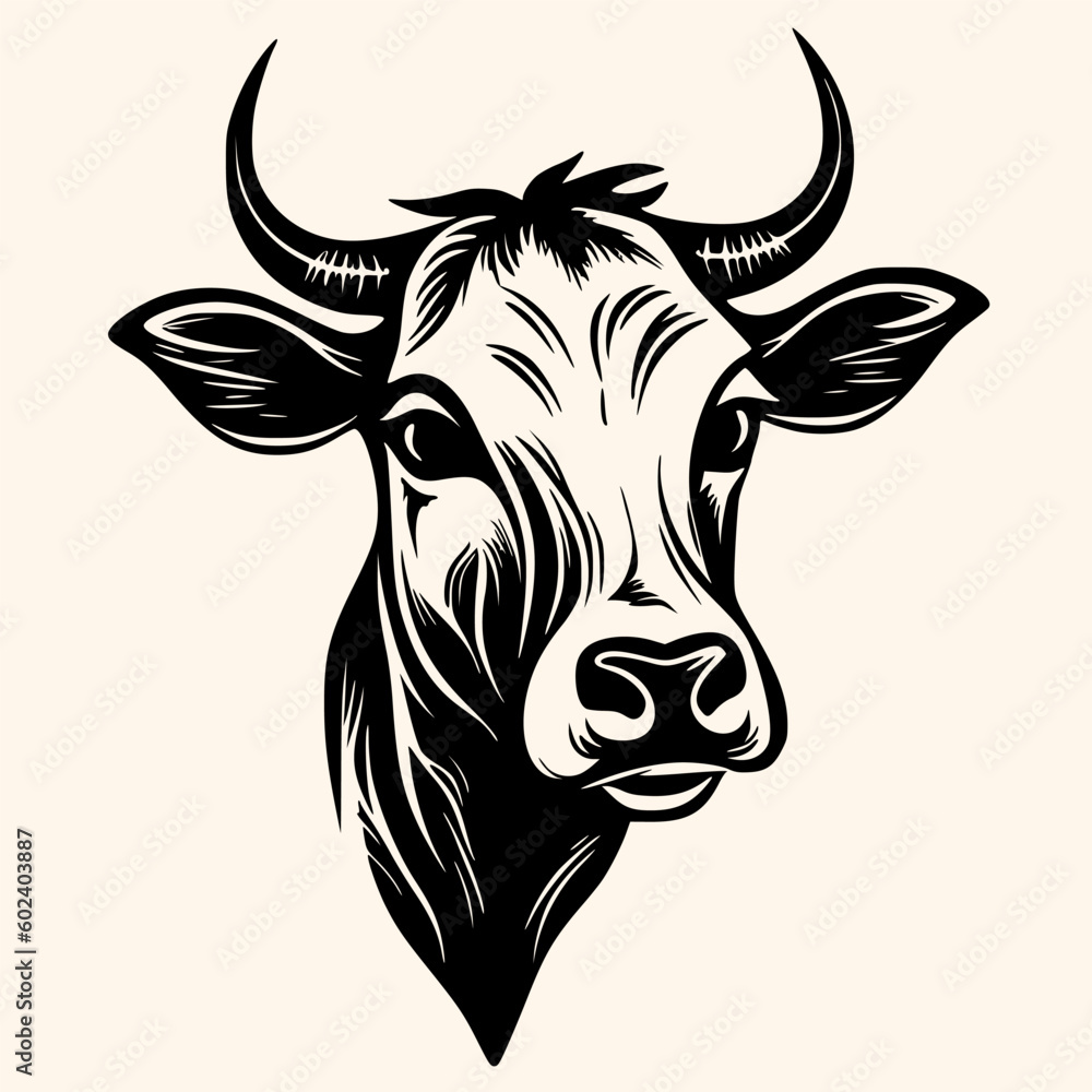 Cow vector for logo or icon,clip art, drawing Elegant minimalist style,abstract style Illustration	
