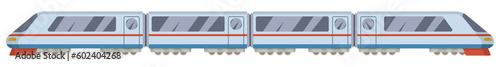 Modern train icon. Subway transport. Railroad side view