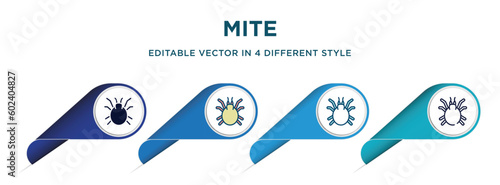mite icon in 4 different styles such as filled, color, glyph, colorful, lineal color. set of   vector for web, mobile, ui