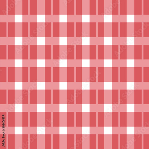 Red and White Plaid Tartan Seamless Pattern. This is a classic plaid pattern suitable for shirt printing, backgrounds and textiles