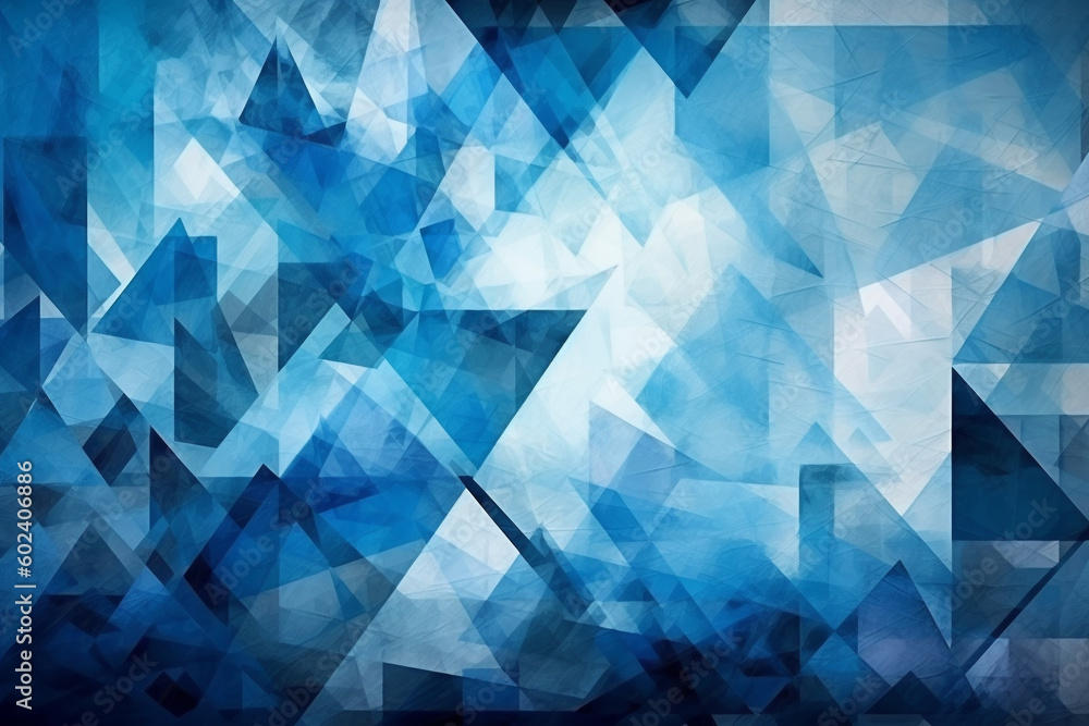 Geometric blue pattern design abstract wallpaper background. Ai generated