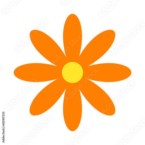 Hand-drawn orange flower vector illustration