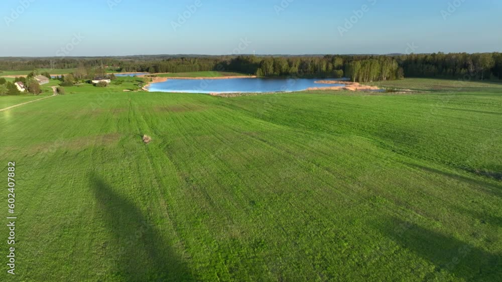 Aerial view of small lake in Warmia, northern Poland, Europe Aerial view of small lake in Warmia, northern Poland, Europe