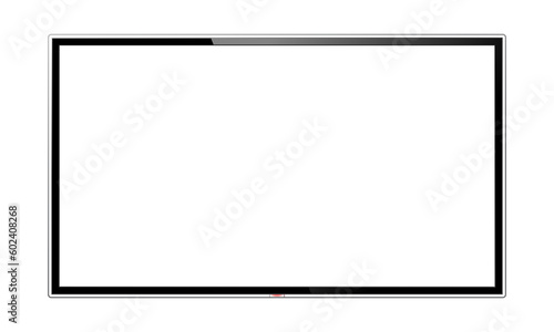 Realistic modern TV screen mock up. Large computer monitor display. Blank television template. Png clipart isolated cut out on transparent background