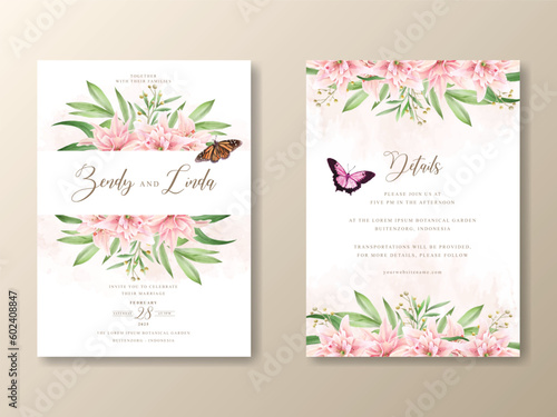 romantic floral wedding invitation card