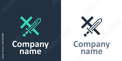 Logotype Crusade icon isolated on white background. Logo design template element. Vector
