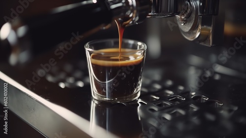 espresso coffee extraction with bottomless filter Generative AI