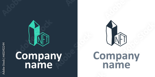 Logotype NFT Digital crypto art icon isolated on white background. Non fungible token. Logo design template element. Vector