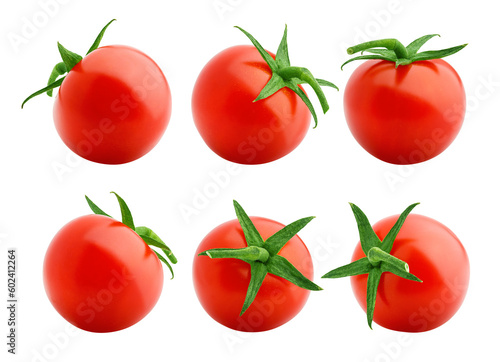 tomato cherry isolated on white background, full depth of field