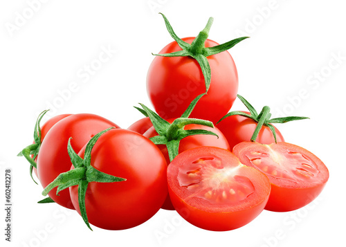 tomato cherry isolated on white background, full depth of field