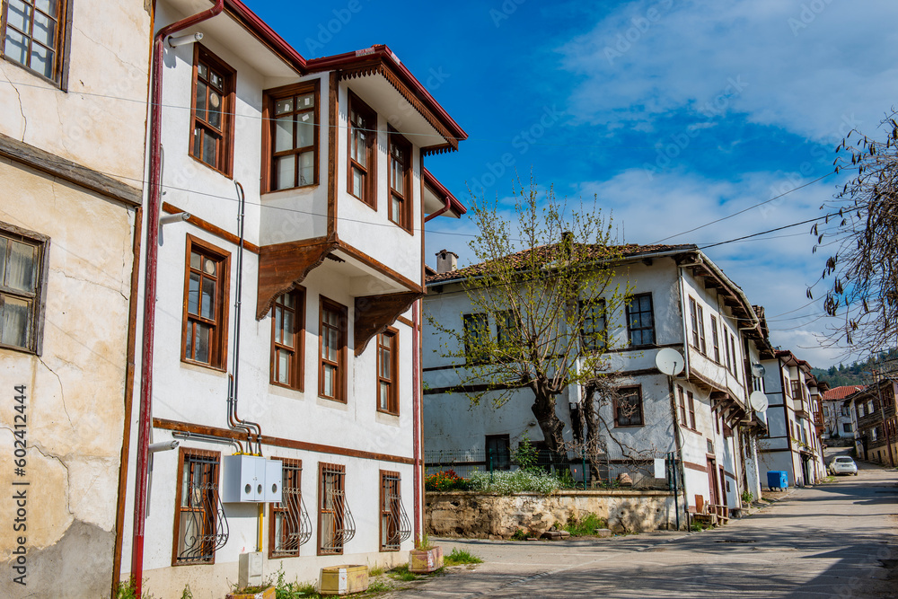 Tarakli, Sakarya, Turkey. Traditional old houses in Tarakli District. Beautiful historical houses.