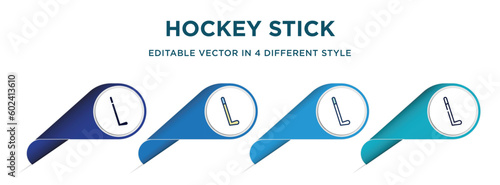 hockey stick icon in 4 different styles such as filled, color, glyph, colorful, lineal color. set of   vector for web, mobile, ui