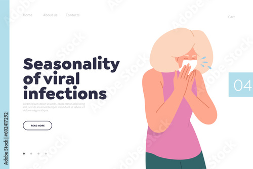 Seasonality of viral infection landing page for online service with medical recommendation