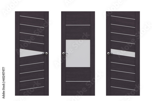 interior doors isolate on a transparent background, interior furniture, 3D illustration, cg render  © vadim_fl