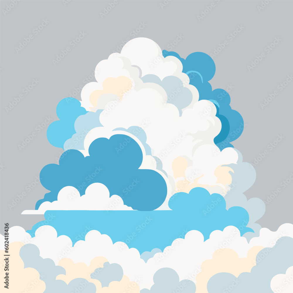 Beautiful sky and clouds vector illustration.