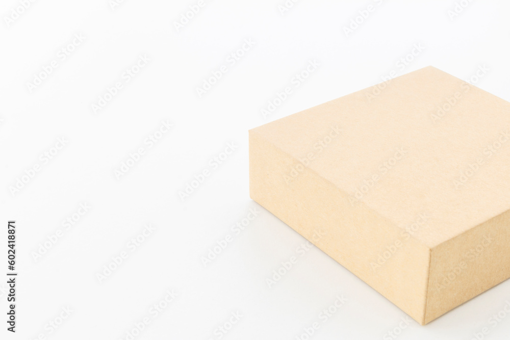 Eco-friendly packaging box, Paper Box For Branding on white isolated background Eco-friendly packaging box, Paper Box For Branding on white isolated background