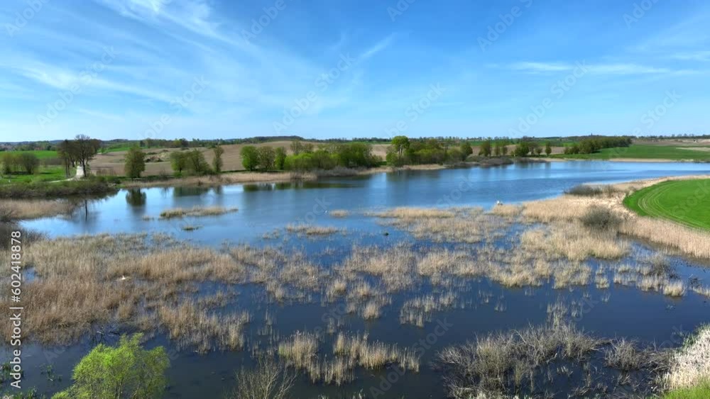 Aerial view of small lake in Warmia, northern Poland, Europe Aerial view of small lake in Warmia, northern Poland, Europe