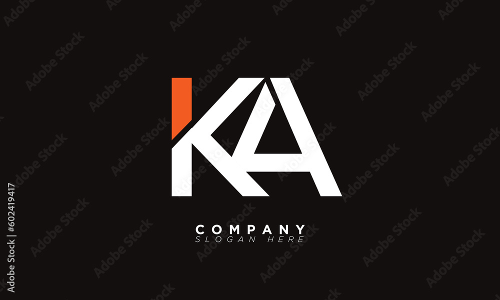 KA Alphabet letters Initials Monogram logo AK, K and A - obrazy, fototapety, plakaty 