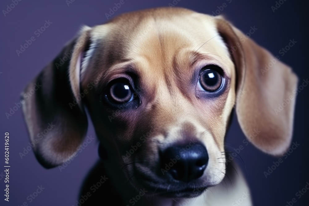 Cute Small Brown Dog with Big Blue Eyes Generative AI