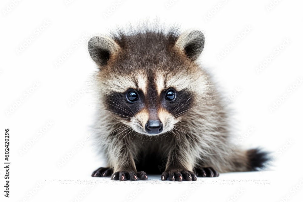 curious baby raccoon staring at the viewer Generative AI