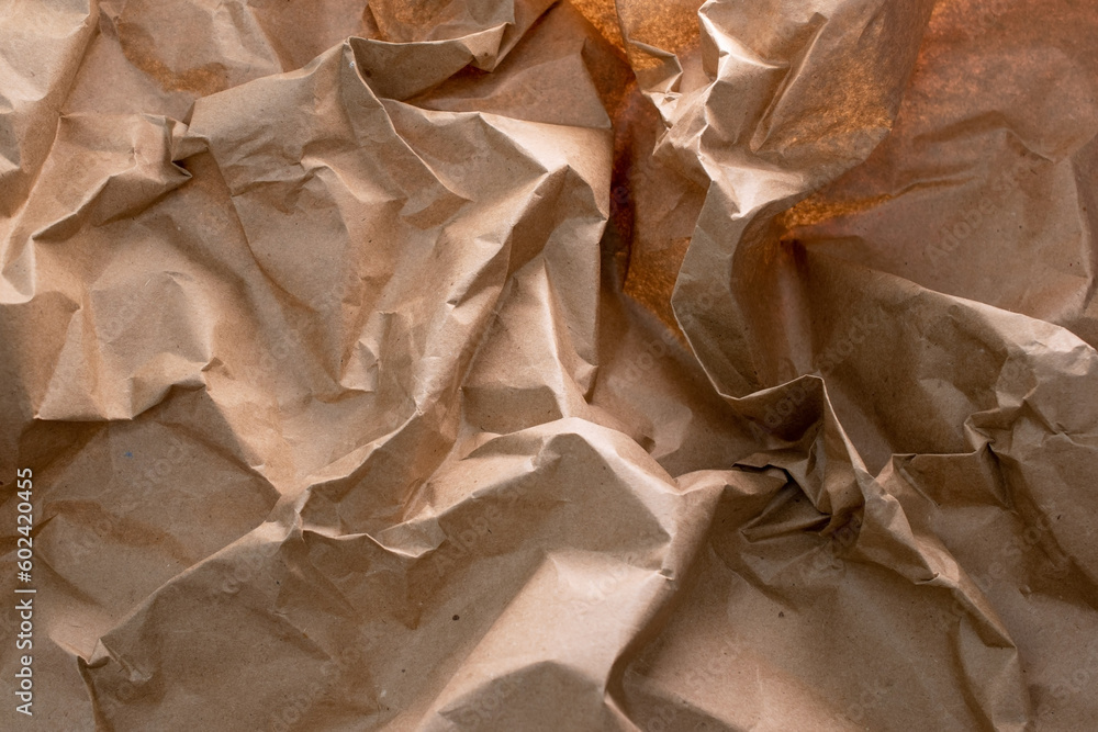 Crumpled craft paper background Crumpled craft paper background