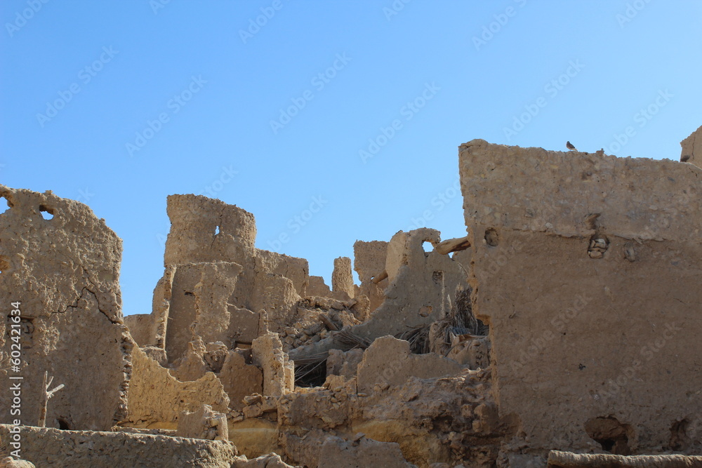 Old Shali fortress streets and houses and cityscape in Siwa oasis in Matrouh in Egypt