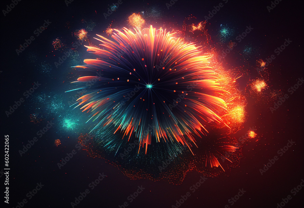 Fototapeta premium fireworks in the sky. Generative AI