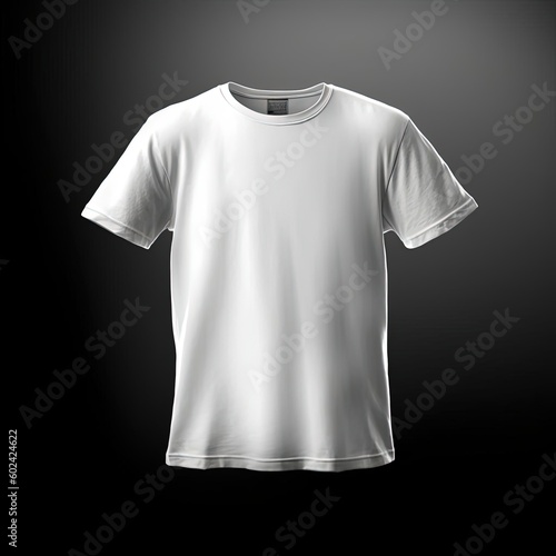 t shirt template of white tees on black background, generative ai