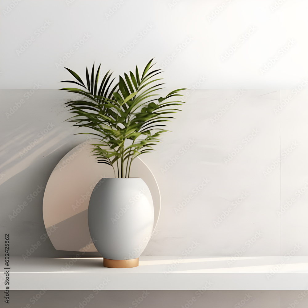 Room with plant interior design, modern and simple