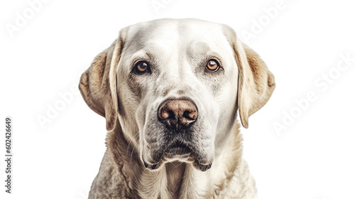 Labrador head on a transparent background. Generative AI. 