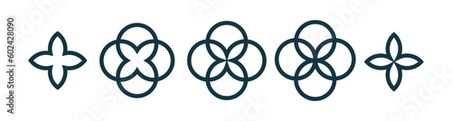 Quatrefoil symbol set. Quatrefoil geometric shape. Vector photo