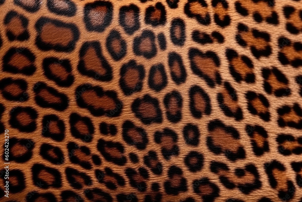 Close-Up View of Leopard Print Leather Material Generative AI Close-Up View of Leopard Print Leather Material Generative AI