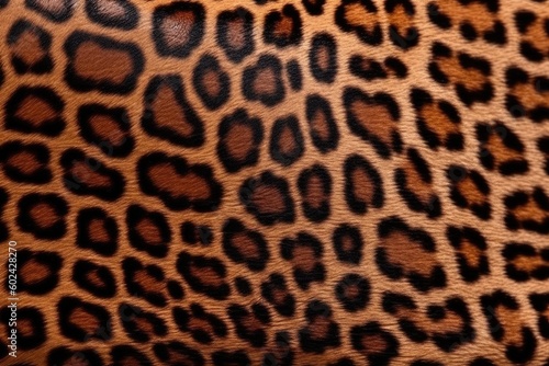 Close-Up View of Leopard Print Leather Material Generative AI