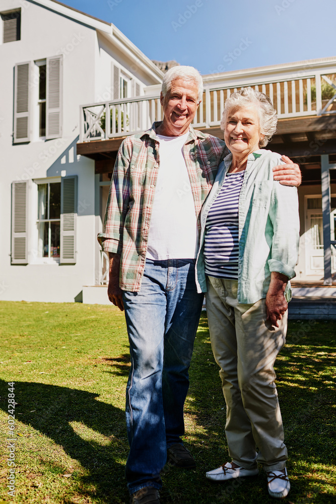custom made wallpaper toronto digitalSenior couple, new home and hug on grass or outdoors celebrating property or mortgage together. Elderly, partners and outside house or moving in real estate or security for retired homeowners